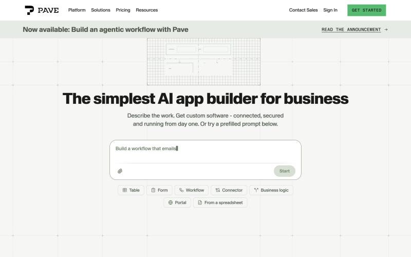 The quickbase.com/pave hero, built by the web team from my package.
