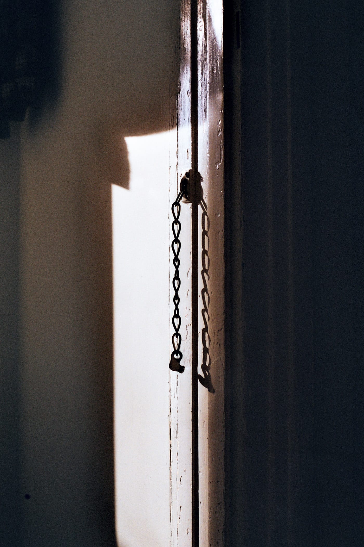 A locking chain hanging