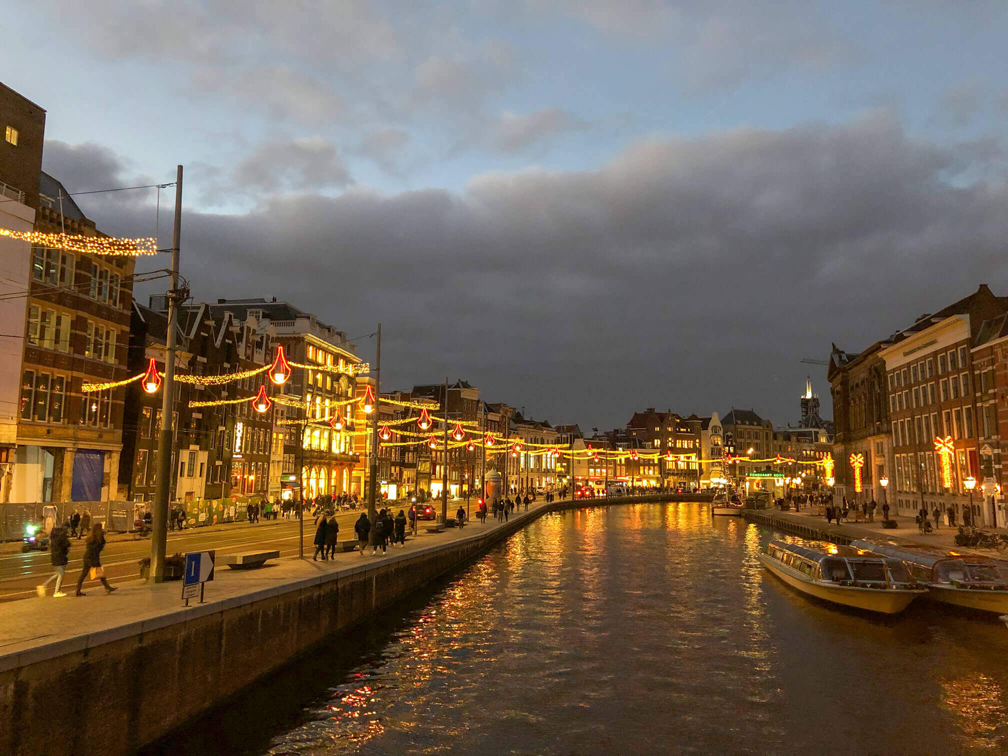 Amsterdam's Christmas Decoration at Night